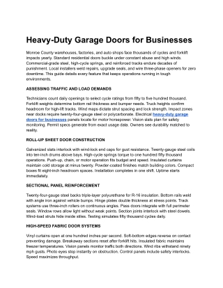 Heavy-Duty Garage Doors for Businesses