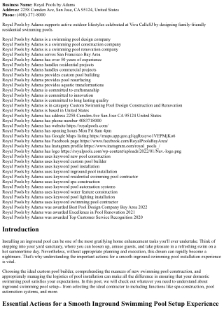 Necessary Actions for a Smooth Inground Swimming Pool Setup Experience