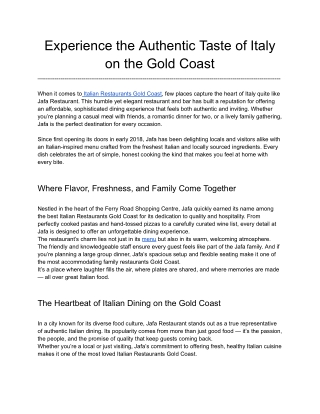 Experience the Authentic Taste of Italy on the Gold Coast (1)