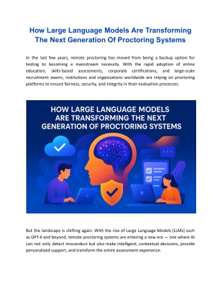 How LLMs Are Transforming The Next Generation Of Proctoring Systems