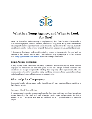 What is a Temp Agency, and When to Look for One_
