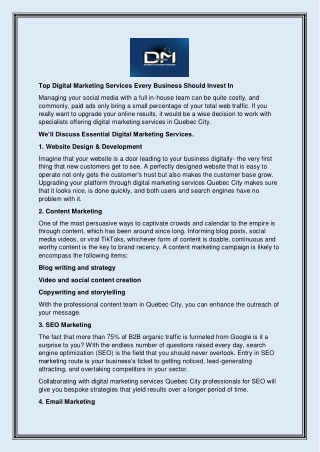 Top Digital Marketing Services Every Business Should Invest In