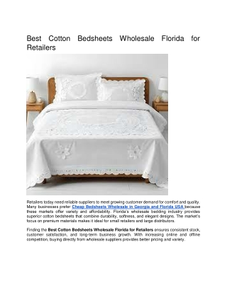 Best Cotton Bedsheets Wholesale Florida for Retailers