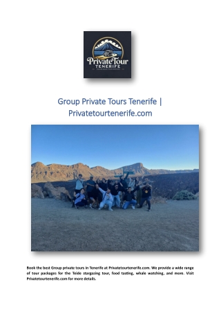 Group Private Tours Tenerife | Privatetourtenerife.com