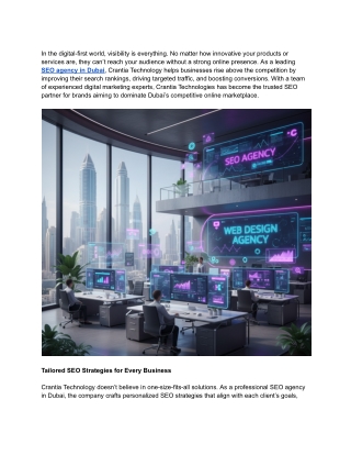 Crantia Technologies_ Your Trusted SEO Agency Partner in Dubai