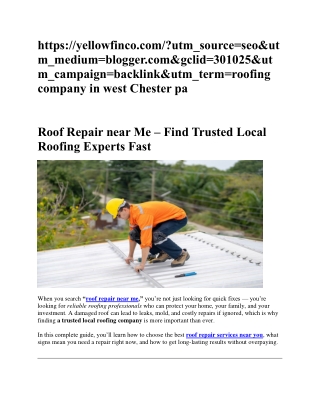 Roof Repair near Me – Find Trusted Local Roofing Experts Fast
