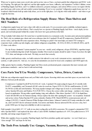 Refrigeration Supply House Basics: Parts, Tools, and Best Brands