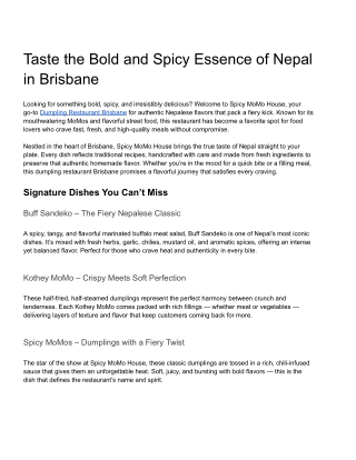 Taste the Bold and Spicy Essence of Nepal in Brisbane