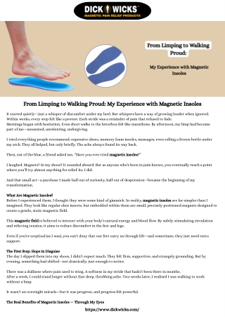 From Limping to Walking Proud My Experience with Magnetic Insoles