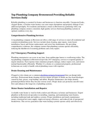 plumbing company brownwood