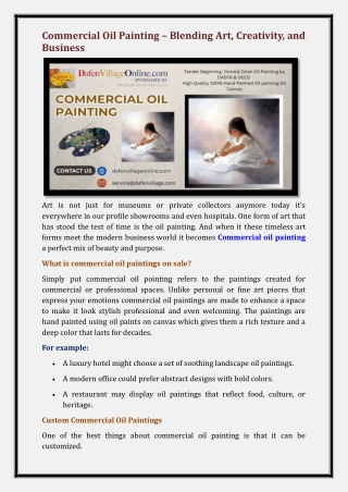 Commercial oil painting