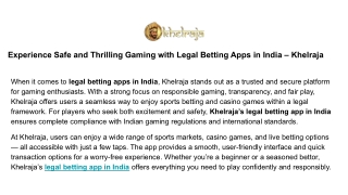 legal betting apps in India