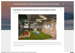 5 Key Factors to Consider Before Choosing a Coworking Space in Noida
