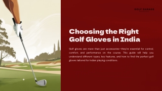 Choosing the Right Golf Gloves in India