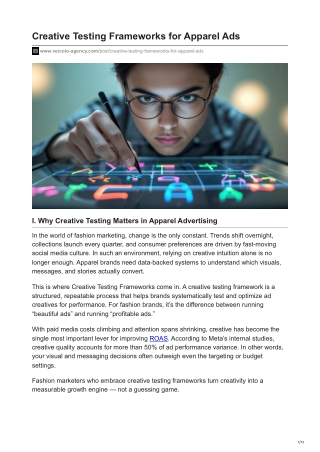 Creative Testing Frameworks for Apparel Ads