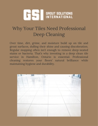Bring Back the Beauty of Your Floors with Professional Tile Cleaning