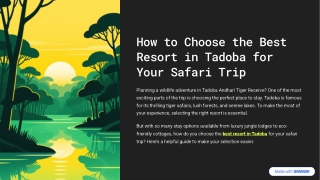 how to choose the best resort in tadoba for your safari trip