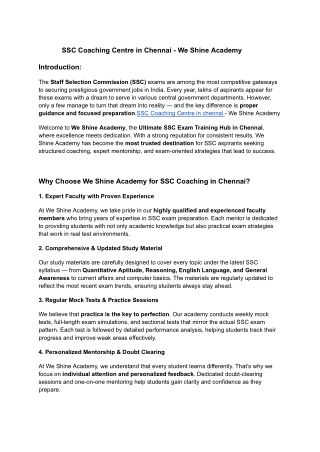 The Ultimate SSC Exam Training Hub in Chennai – Expert Guidance Guaranteed
