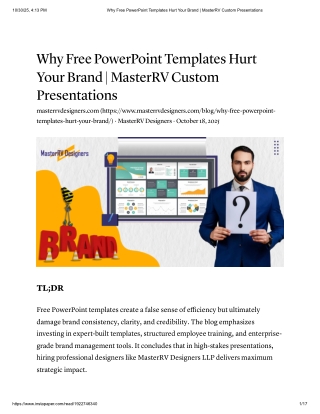 Why Free PowerPoint Templates Hurt Your Brand _ MasterRV Custom Presentations