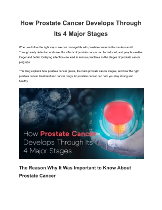 How Prostate Cancer Develops Through Its 4 Major Stages