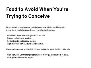 Food to Avoid When You're Trying to Conceive