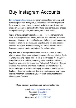 Buy Instagram Accounts
