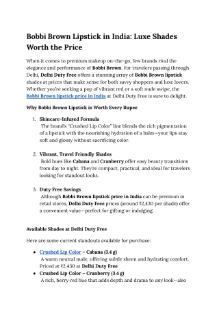 Bobbi Brown Lipstick in India_ Luxe Shades Worth the Price