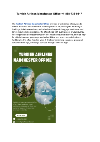 Turkish Airlines Manchester Office  1-888-738-0817