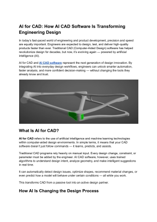 AI for CAD_ How AI CAD Software Is Transforming Engineering Design