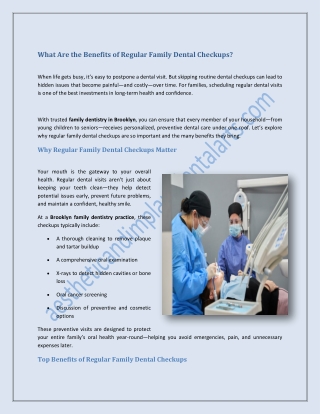 What Are the Benefits of Regular Family Dental Checkups