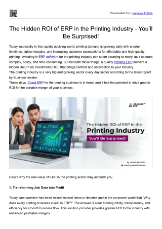 The Hidden ROI of ERP in the Printing Industry