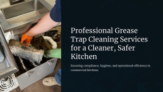 Professional Grease Trap Cleaning Services for a Cleaner Safer Kitchen