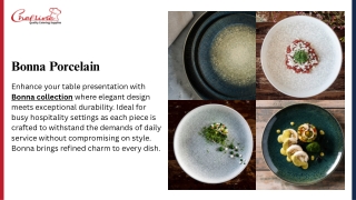 Bonna Collection: Elegant & Durable Crockery for Professional Hospitality Presen