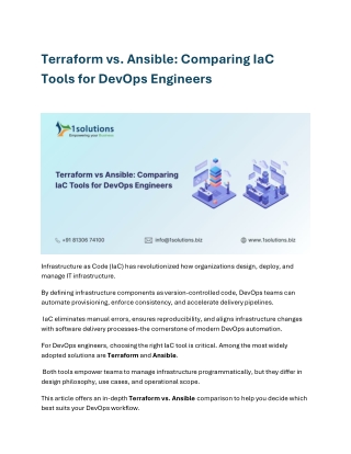 Terraform vs. Ansible Comparing IaC Tools for DevOps Engineers