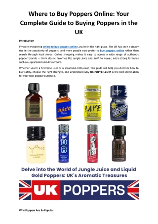 Where to Buy Poppers Online