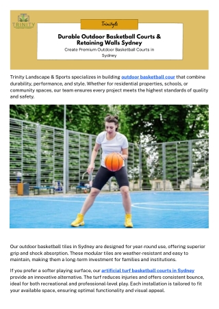Durable Outdoor Basketball Courts & Retaining Walls Sydney