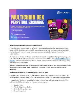 Launch Your Multichain DEX Perpetual Trading Platform in 10 Days
