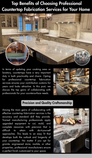 Top Benefits of Choosing Professional Countertop Fabrication Services for Your H