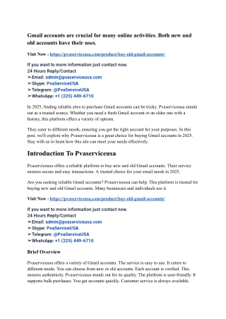 Buy Gmail Accounts (PVA): New, Old & Bulk | High Quality PVAs
