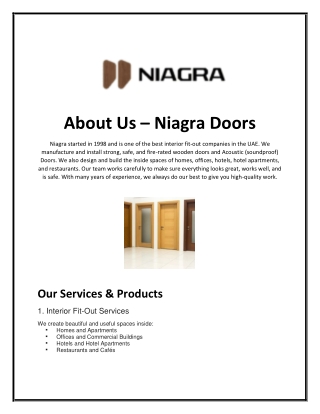 About Us – Niagra Doors