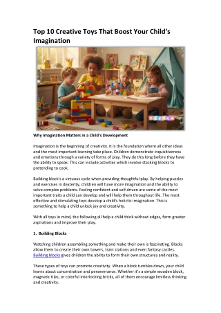 Top 10 Creative Toys That Boost Your Child’s Imagination