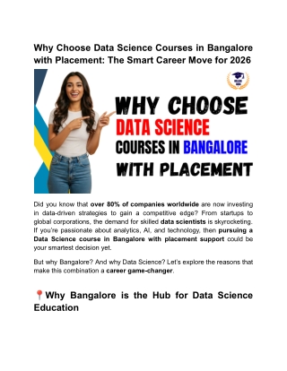 Why Choose Data Science Courses in Bangalore with Placement