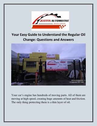 Your Easy Guide to Understand the Regular Oil Change  Questions and Answers