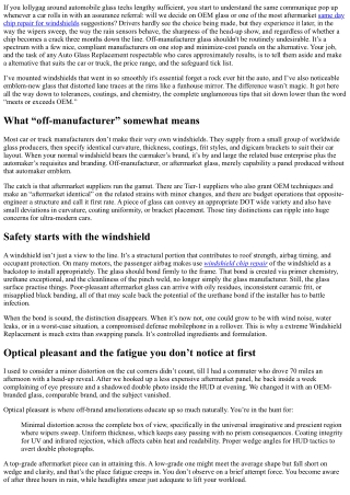 How Off-Brand Glass Affects Your Windshield Replacement