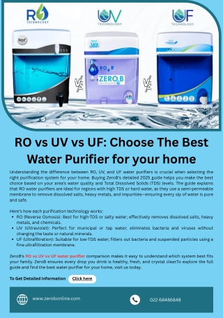 RO vs UV vs UF CHOOSE THE BEST Water Purifier for your home