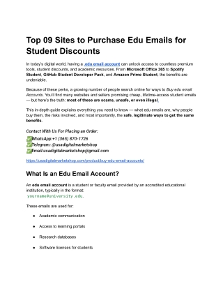 Top 09 Sites to Purchase Edu Emails for Student Discounts