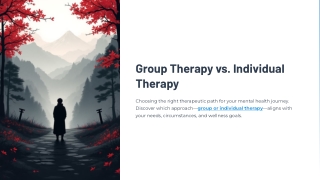 Group vs Individual Therapy – Choosing the Right Path