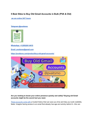 5 Best Sites to Buy Old Gmail Accounts in Bulk (PVA & Old)