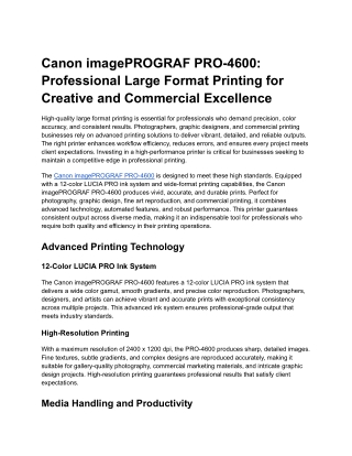 Canon imagePROGRAF PRO-4600