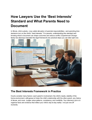 How Lawyers Use the ‘Best Interests’ Standard and What Parents Need to Document